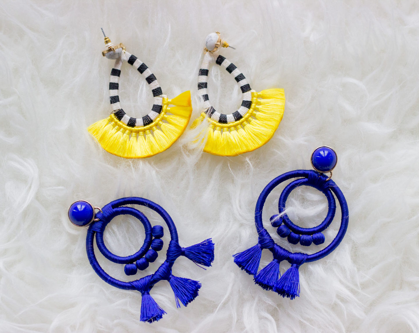 Statement earrings worn by Elise Giannasi on Belle Meets World blog