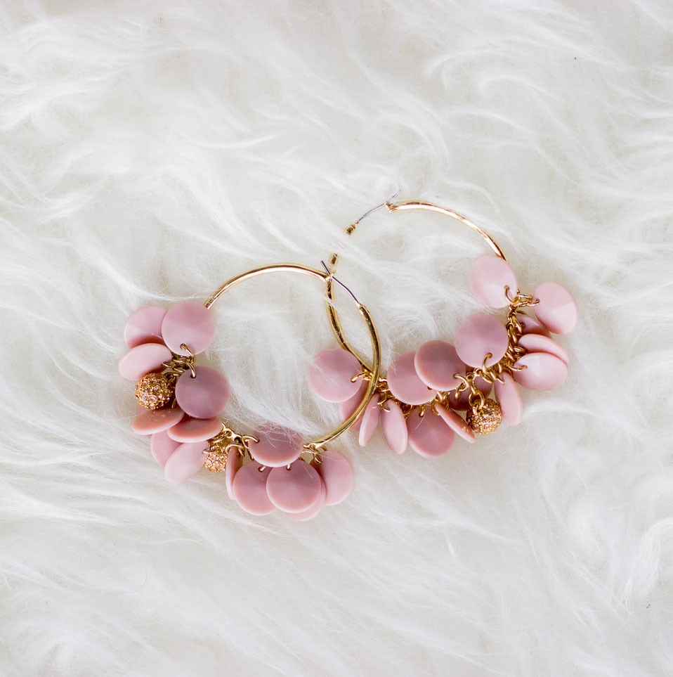 Ann Taylor bead hoops and statement earrings on Belle Meets World blog
