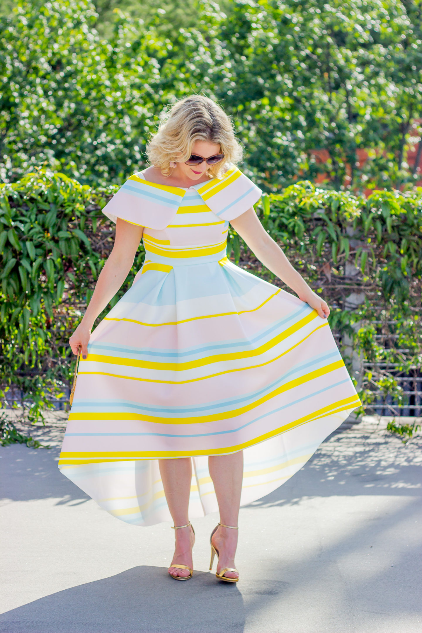 Asos striped dress worn by Atlanta blogger Elise Giannasi