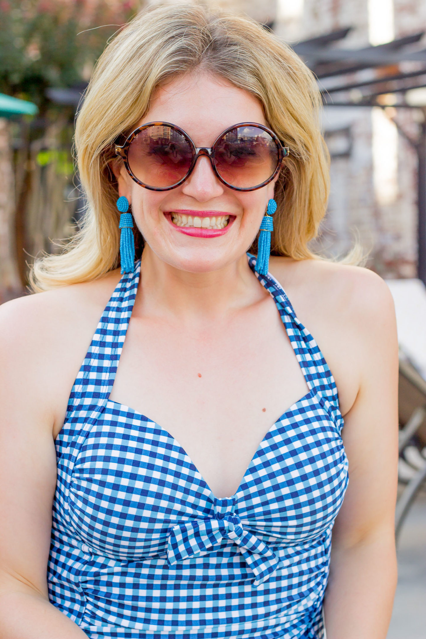 Target Gingham One Piece Swimsuit on Belle Meets World blog