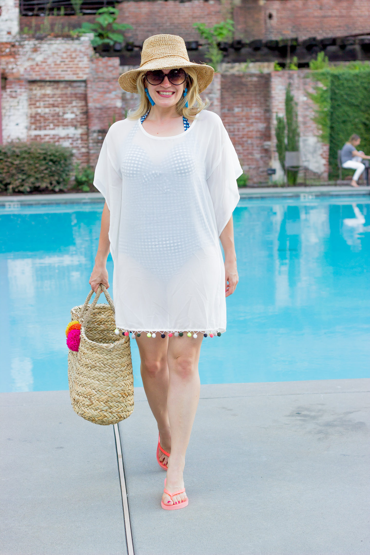Target Pom Pom Cover Up worn by Elise Giannasi